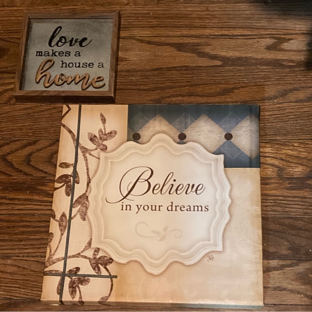 Decorative Wall Art Set with Positive Quotes